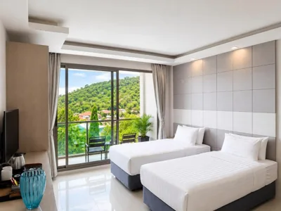 Twin Room met zeezicht — Sunset Beach Hotel - Adults Only